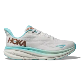 Women's HOKA Clifton 9 Running Shoe in Frost / Rose Gold