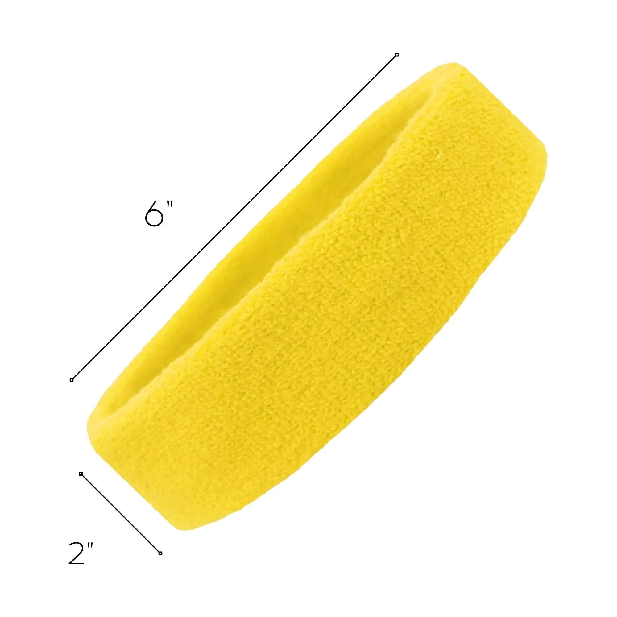 Yellow Head Sweatbands - 12 Pack