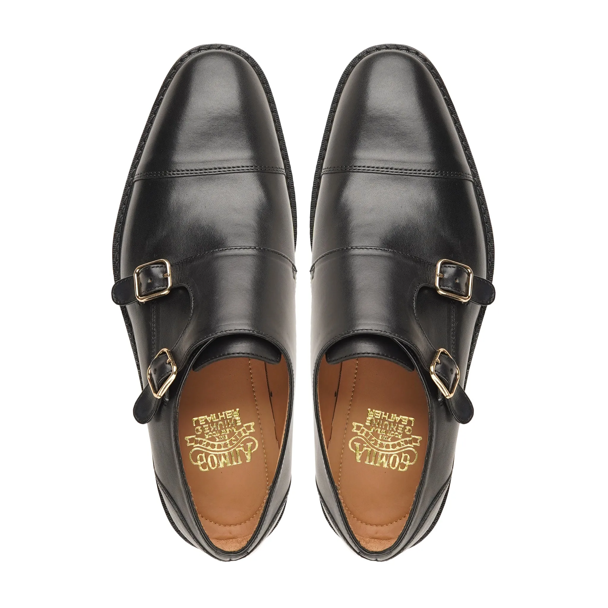 York - Men's Black Calf Leather Double Monkstrap